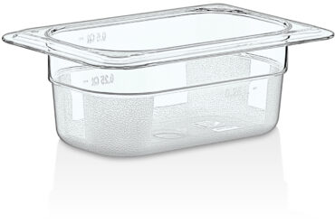 Polykarbonaatti Gastronormi Astia GN1/9 Syvyys 65mm Läpinäkyvä | Adexa P8192