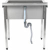 Kaupallinen kattilapesuallas Ruostumaton teräs 1-allas Roiskesuoja 1200x700x900mm Neliönmuotoiset jalat | Adexa PSA12070 - Image 2