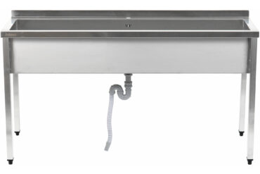 Kaupallinen astianpesuallas ruostumatonta terästä 1 kulho roiskesuoja 1400x600x900 mm kulmikkaat jalat | Adexa PSA14060