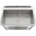 Kaupallinen Kattilapesuallas Ruostumaton teräs 1-allas Roiskesuoja Alahylly 1200x600x900mm Neliöjalat | Adexa PSA12060U - Image 3