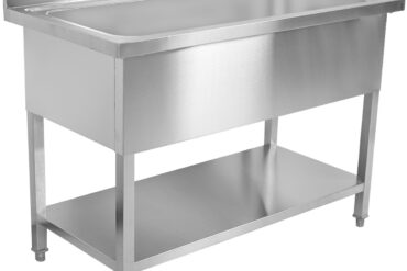 Kaupallinen kattilanpesuallas Ruostumaton teräs 1 allas Rekkivasta 1200mm Syvyys 700mm Neliöjalat | Adexa PSD12070