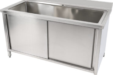 Kaupallinen Ruostumattomasta Teräksestä Valmistettu Pesuallas 1 Allas Roiskelevy 2 Ovet 1200mm Syvyys 700mm | Adexa PSD120702D