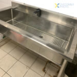 Kaupallinen Kattilapesuallas Ruostumaton teräs 1 allas Roiskesuoja 1500x700x900mm Pyöreät jalat | Adexa PSR15070 - Image 2