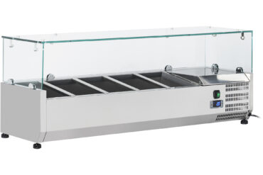 Jäähdytetty Tarjoilulinjaston Valmistuspöytä 1200 mm 5xGN1/4 Syvyys 330 mm | Adexa PT12