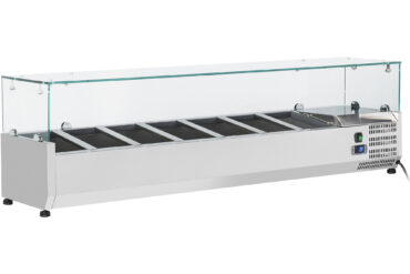 Jäähdytetty Tarjoilutason Valmisteluyksikkö 1600mm 7xGN1/4 Syvyys 330mm | Adexa PT16