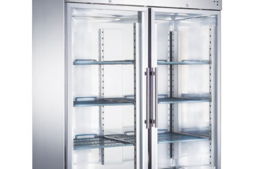 1200lt Kaupallinen Jääkaappi Ruostumaton Teräs Pystykaappi Kahden Lasisen Ovi GN2/1 Välitetty Jäähdytys | Adexa R1200VGLASS