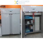 967lt Kaupallinen Jääkaappi Ruostumaton teräs Pystymallinen kaappi Kaksiosainen ovi Ilmastoitunut jäähdytys | Adexa R800V - Image 4