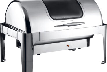 Rullakantinen sähkölämmitteinen Chafer GN1/1 Ruostumaton teräs Peilipinta 9 litraa Lasinen ikkuna | Adexa RA2302BE