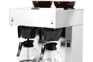 Kaupallinen kaksoissuodatin kahvinkeitin Manuaalinen täyttö 2 lasikannua 4 kuumalevyä | Adexa RB286X2