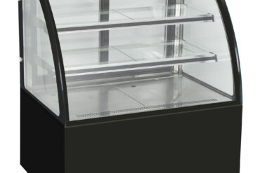 Kakkutiski Kaareva etuosa 1500x730x1200mm 2 hyllyä Musta pohja LED | Adexa GN1500C2BLACK