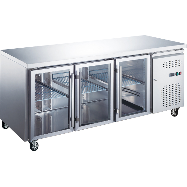 Ammattimainen kylmäkaappi 3 lasiovella Syvyys 600mm | Adexa RS31VG
