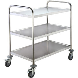 Kaupallinen tarjoilu-/palvelu-/siivousvaunu Ruostumaton teräs 3 tasoa 710x410x810mm | Adexa RST3C