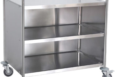 Kaupallinen Tarjoilu/Palvelu/Keräilykärry Kaapilla, Ruostumattomasta Teräksestä, 3-tasoinen, 860x540x940mm | Adexa RST3AC