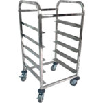 Ammattimainen astianpesukoneen kori kärry ruostumatonta terästä 5 tasoa 550x510x1000mm | Adexa RT5505 - Image 2