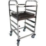 Ammattimainen astianpesukoneen kori kärry ruostumatonta terästä 5 tasoa 550x510x1000mm | Adexa RT5505