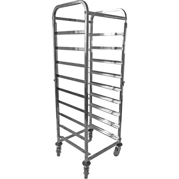 Kaupallinen Astianpesukonekoriteline Ruostumaton teräs 9 tasoa 550x510x1700mm | Adexa RT5509