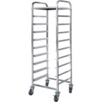 Ammattimainen astianpesukorin kärry ylähyllyllä ruostumatonta terästä 9 tasoa 550x510x1700mm | Adexa RT5509T