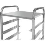 Ammattimainen astianpesukorin kärry ylähyllyllä ruostumatonta terästä 9 tasoa 550x510x1700mm | Adexa RT5509T - Image 4