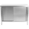 Kaupallinen Työtason Lattiakaappi 2 liukuovea Ruostumaton teräs 1400x700x850mm | Adexa SCP14070 - Image 2