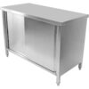 Kaupallinen Työtason Lattiakaappi 2 liukuovea Ruostumaton teräs 1400x700x850mm | Adexa SCP14070