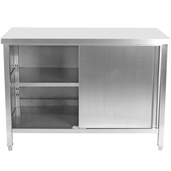 Kaupallinen Työtasokaappi 2 liukuovella Ruostumaton teräs 1800x600x850mm | Adexa SCP18060 - Image 3