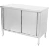 Kaupallinen läpikulku työtaso lattia-kaappi liukuovet ruostumaton teräs 1500x700x850mm | Adexa SCP701502S - Image 3