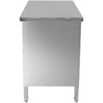 Kaupallinen Läpikulku Työtaso Lattialla Kaappi Liukuovet Ruostumaton Teräs 1500x600x850mm | Adexa SCP601502S - Image 2