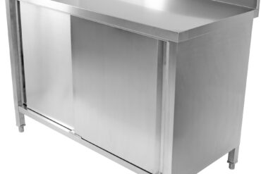 Kaupallinen Työtason Lattiakaappi 2 liukuovea Ruostumaton teräs 1200x700x850mm Yläralli | Adexa SCP12070B