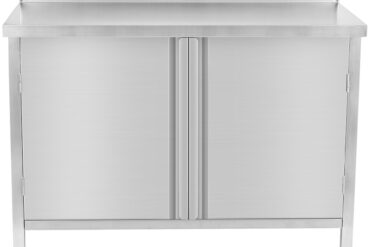 Kaupallinen työpöytätason lattiakaappi 2 liukuovea ruostumatonta terästä 800x600x850mm ylälista | Adexa SCP8060B