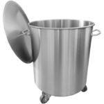 Ammattimainen Jäteastia Ruostumaton Teräs Kannella ja Pyörillä 95 litraa | Adexa SDC95