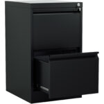 Ammattimainen metallinen arkistokaappi, 2 laatikkoa, 460x620x720 mm, musta | Adexa SEDA2B