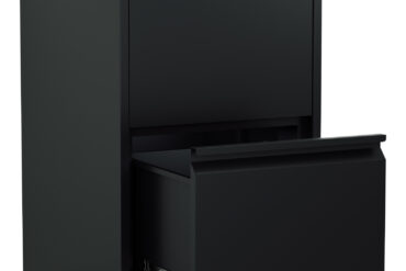 Ammattimainen metallinen arkistokaappi, 2 laatikkoa, 460x620x720 mm, musta | Adexa SEDA2B