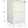 Ammattilainen metallinen arkistokaappi, 2 laatikkoa, 460x620x720 mm, valkoinen | Adexa SEDA2W - Image 2