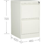 Ammattilainen metallinen arkistokaappi, 2 laatikkoa, 460x620x720 mm, valkoinen | Adexa SEDA2W - Image 2