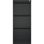 Ammattimainen metallinen arkistokaappi, 3 laatikkoa, 460x620x1025mm, musta | Adexa SEDA3B - Image 4