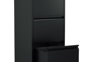 Ammattimainen metallinen arkistokaappi, 3 laatikkoa, 460x620x1025mm, musta | Adexa SEDA3B