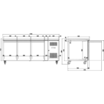 Ammattikäyttöön tarkoitettu kylmälaskuri 3-ovinen Syvyys 600mm | Adexa RS31V - Image 2