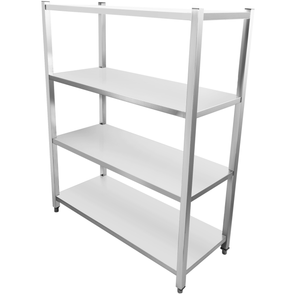 Ammattimainen hyllystö ruostumatonta terästä 1200x400x1500mm 4 hyllyä | Adexa SSB12040