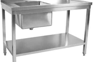 Kaupallinen Pesuallas Ruostumaton Teräs 1600x700x900mm 1 Allas Vasen Roiskesuoja Ala Hylly | Adexa STD1670L