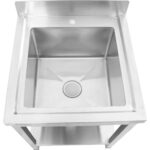 Kaupallinen pesuallas ruostumatonta terästä 600x700x900 mm 1 allas Roiskesuoja | Adexa STD150A - Image 4