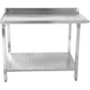Purkupöytä Vasemmalle puolelle 600x650x850mm Pohjahyllyllä Roiskesuojalla Ruostumaton teräs | Adexa SWB6065L - Image 2