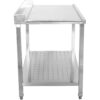 Purkupöytä Vasemmalle puolelle 600x650x850mm Pohjahyllyllä Roiskesuojalla Ruostumaton teräs | Adexa SWB6065L - Image 4