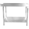 Purkupöytä Vasemmalle puolelle 600x650x850mm Pohjahyllyllä Roiskesuojalla Ruostumaton teräs | Adexa SWB6065L - Image 5
