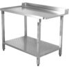 Purkupöytä Vasemmalle puolelle 600x650x850mm Pohjahyllyllä Roiskesuojalla Ruostumaton teräs | Adexa SWB6065L