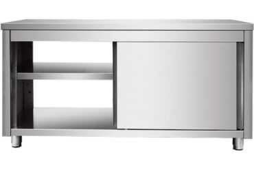 Kaupallinen läpikulku työtasokaappi liukuovilla ruostumaton teräs 1600x700x850mm | Adexa VTC167SLS