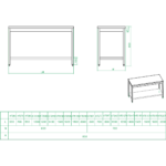 Ammattimainen työpöytä Ruostumaton teräs Pohjahylly 600x700x900mm | Adexa THATS67 - Image 2