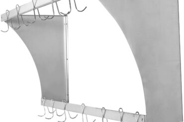 Seinähylly kattila-telineellä 12 koukkua ruostumatonta terästä 900x300x300mm | Adexa VMR0930