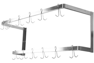 Seinähylly peltiritilällä, 12 koukkua, ruostumaton teräs 900x300x300mm | Adexa VMR0930U