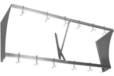 Seinähylly ja keittiövälineripustin 12 koukulla, ruostumaton teräs, 1200x300x300mm | Adexa VMR1230