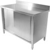 Kaupallinen Työtasokaapin Lattiakaappi Liukuovet Ruostumaton Teräs 1500x700x850mm Taustakorotus | Adexa VTC157SLB